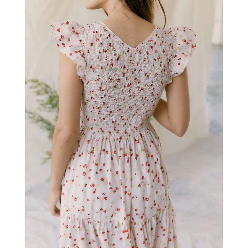 NWOT Christy Dawn The Bodie Maxi Smocked Flutter-Sleeve Floral Dress - Picture 5 of 7